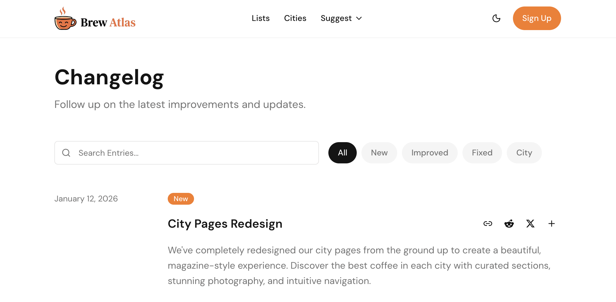 Introducing the Changelog