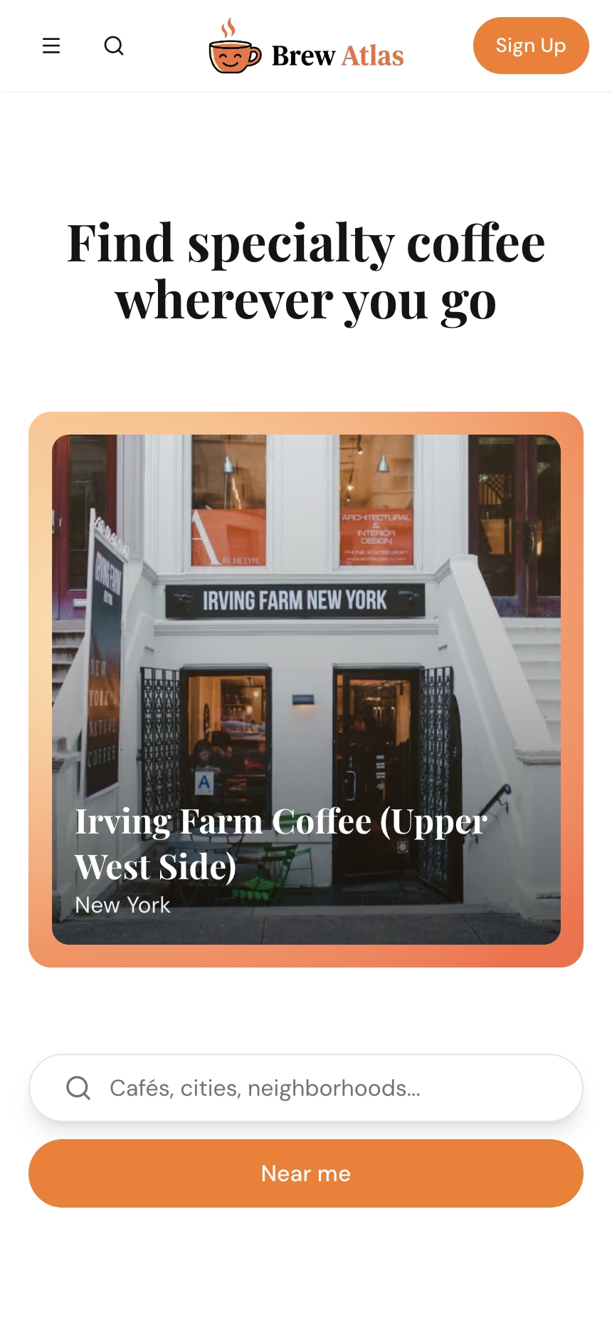 Redesigned Mobile Home Page
