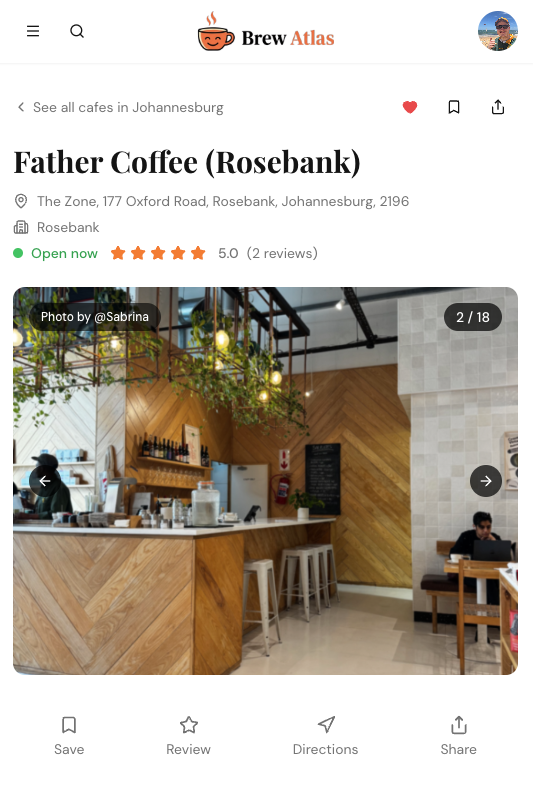 User Photos in Café Galleries